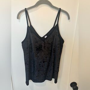 Black velvet tank top, M